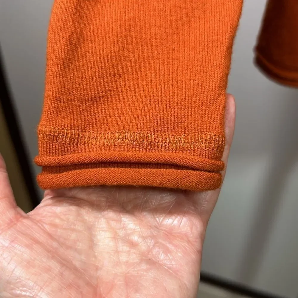 LAFAYETTE 148 Women's Asymmetric Button Wool Cardigan Sweater Orange Size Petite